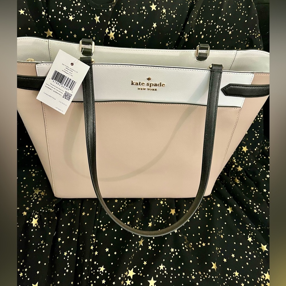 Kate Spade Staci Leather Colorblock Large Laptop Tote Shoulder Bag